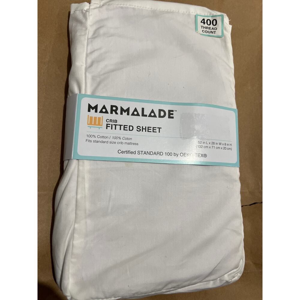 White Crib Fitted Sheet 100% Cotton 400 Thread Count NWT